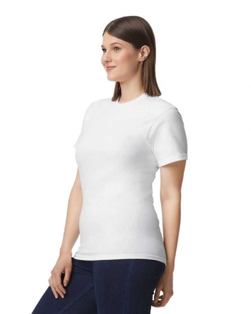 Women's Gildan H000 T-Shirts White | TSQY42736