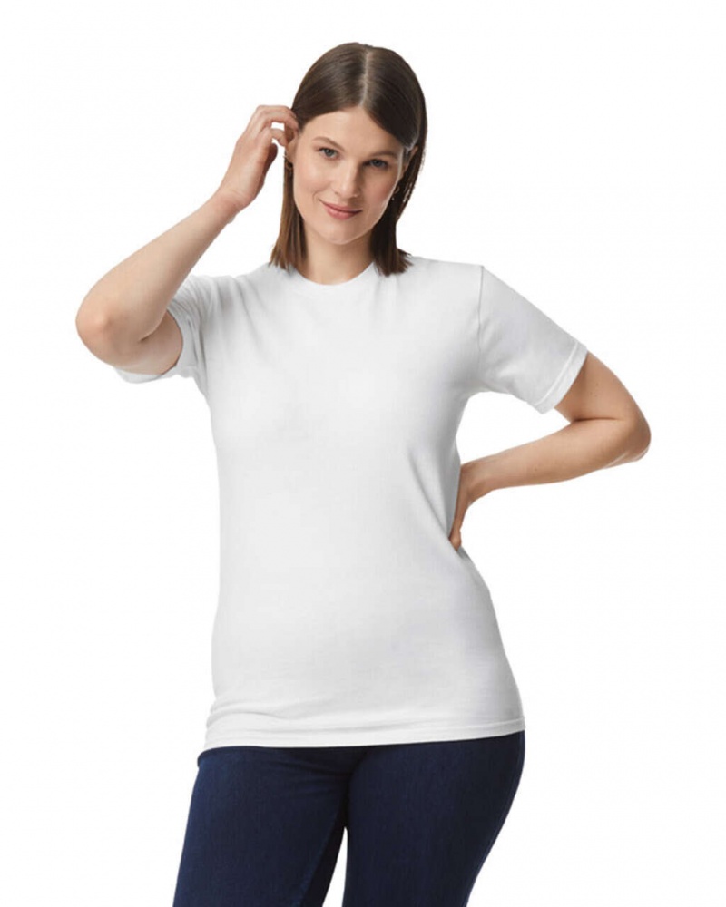 Women's Gildan H000 T-Shirts White | TSQY42736