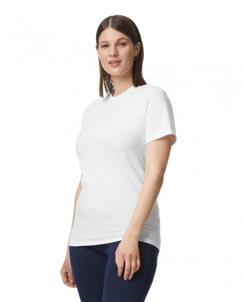 Women's Gildan H000 T-Shirts White | TSQY42736