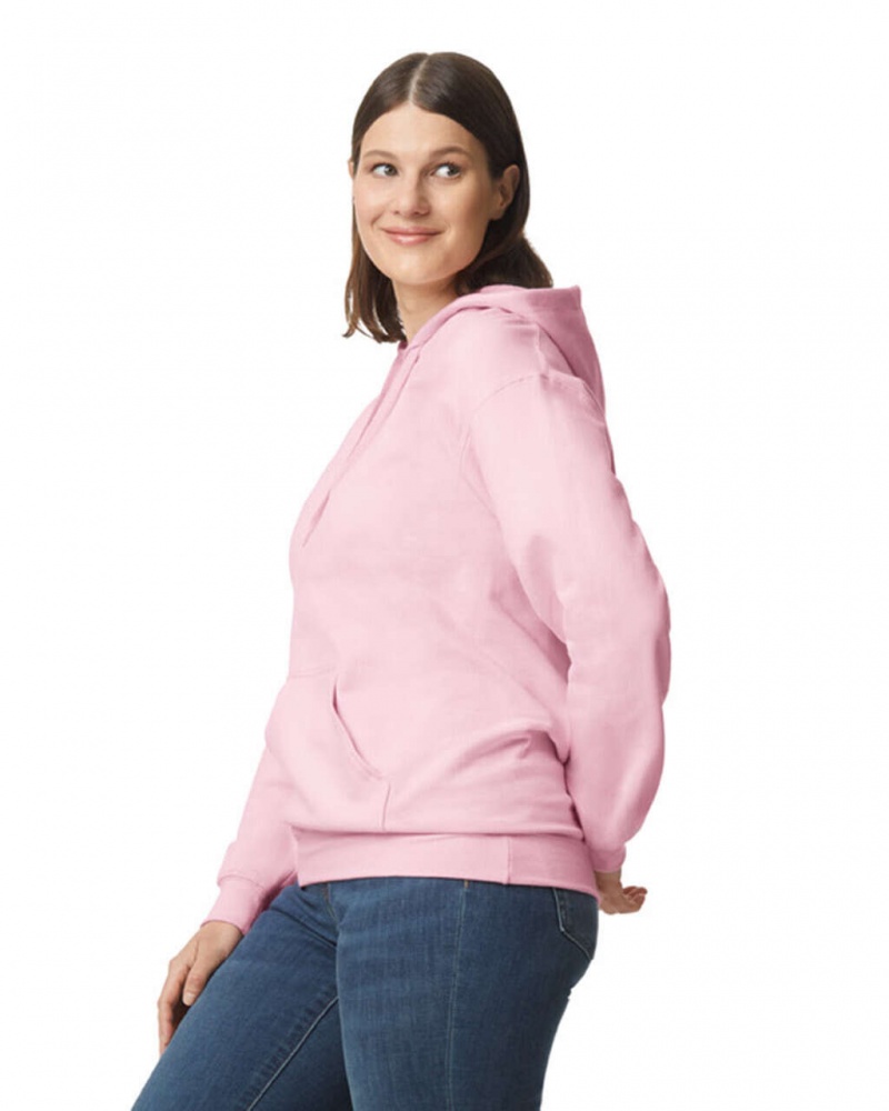 Women's Gildan SF500 Midweight Fleece Hoodie Light Pink | RDVS74219