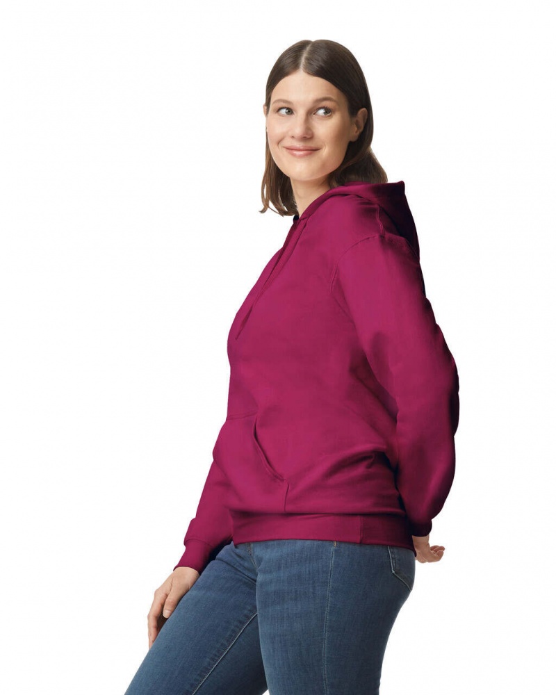 Women's Gildan SF500 Midweight Fleece Hoodie Maroon | RCVN50318