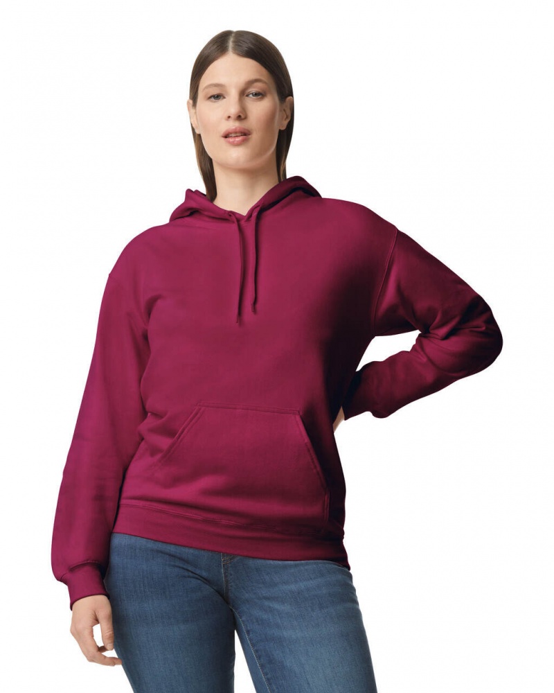 Women\'s Gildan SF500 Midweight Fleece Hoodie Maroon | RCVN50318