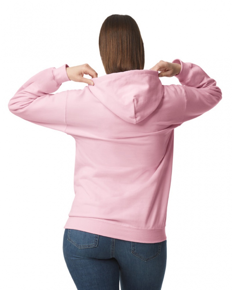 Women's Gildan SF500 Midweight Fleece Hoodie Light Pink | DXFK42713